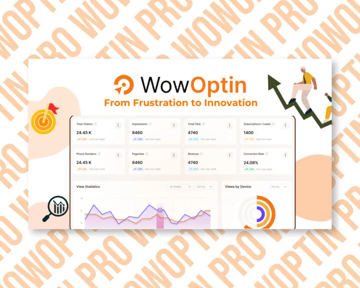 WowOptin dashboard analytics overview graphic