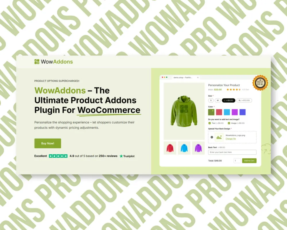 WowAddons: Product Addons Plugin for WooCommerce customization.