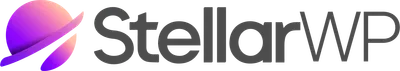 StellarWP logo with gradient planet design