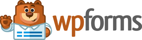 WPForms logo with waving bear mascot.